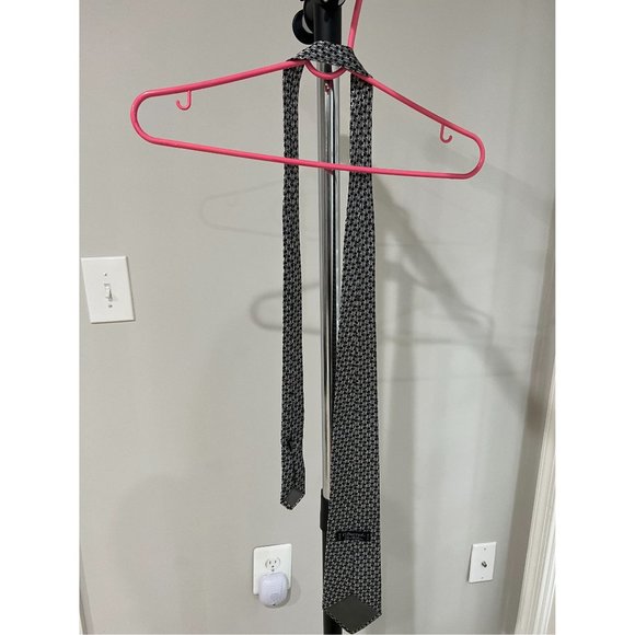 Charvet Place Vendôme Black/White Patterned Soie Silk Mens Neck Tie - Picture 5 of 9